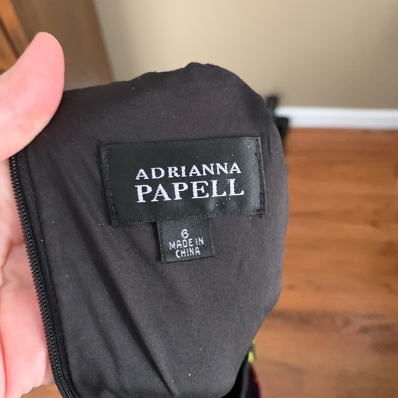 Adrianna Papel Floral Satin Ruched Dress - Picture 6 of 6